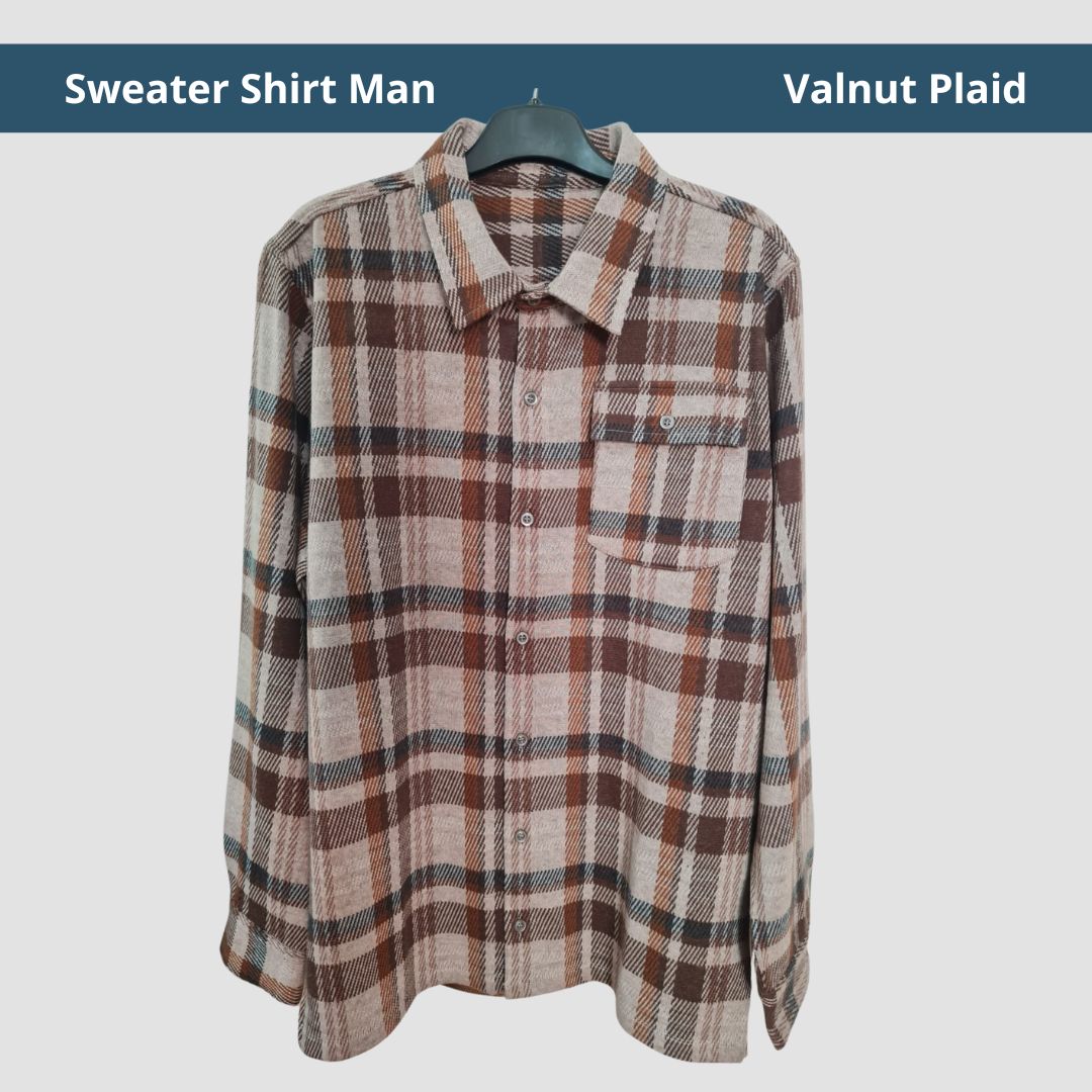 Sweater Skjorte Herre - Valnød