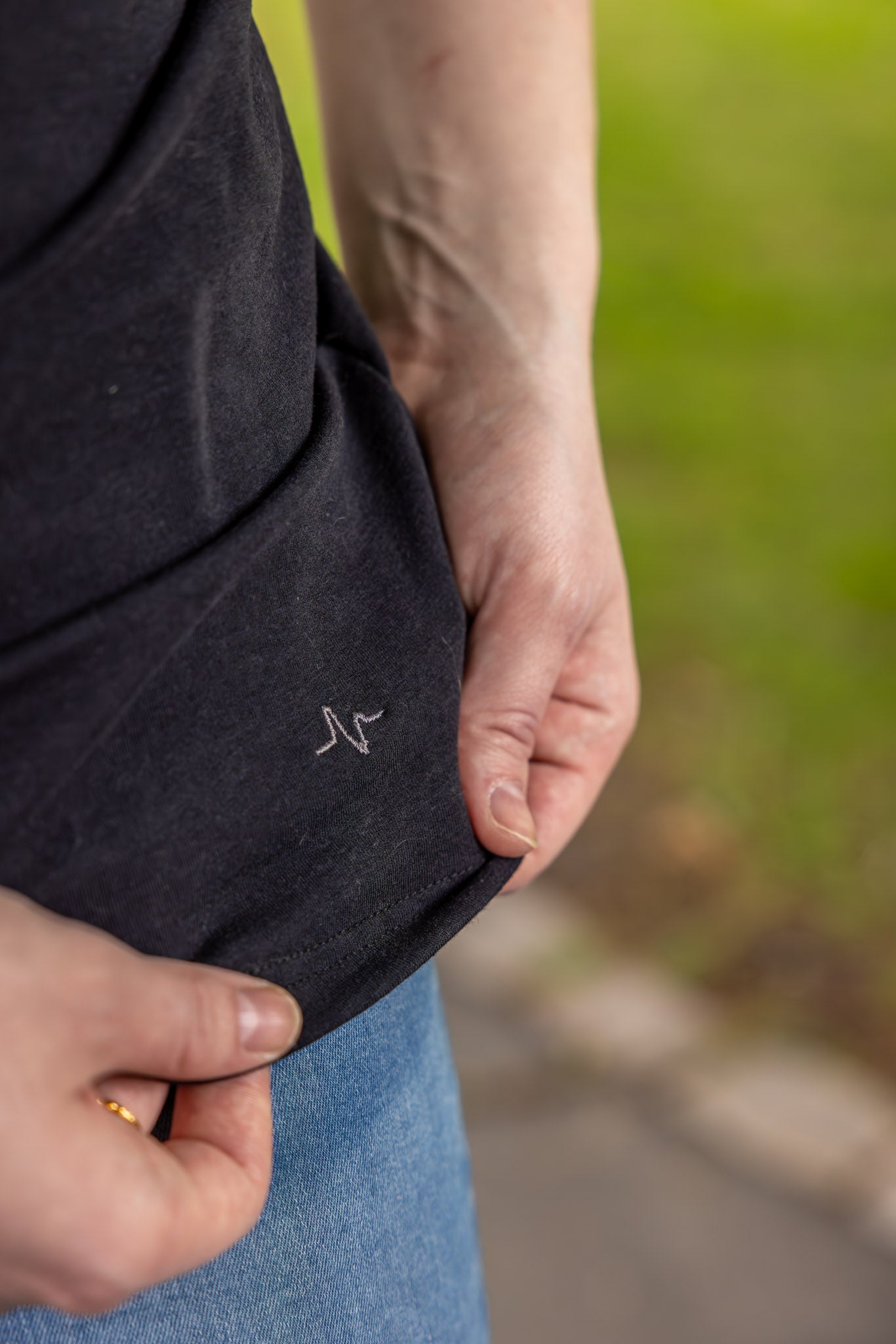 Sort Bambus T-shirt Dame